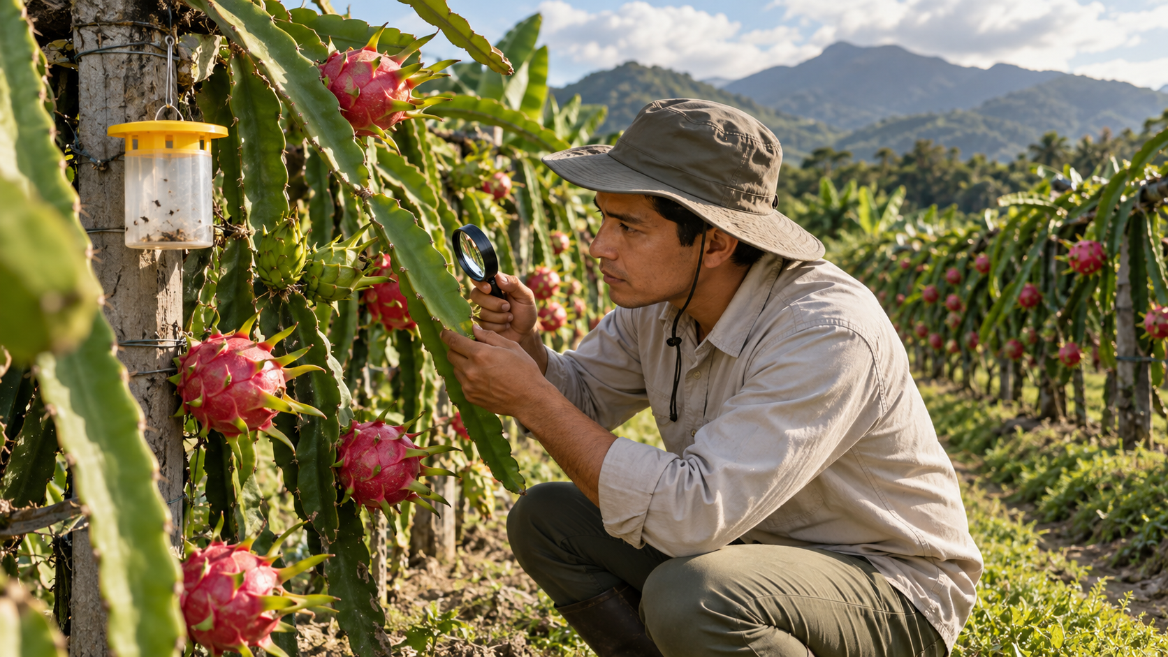 Monitoreo de plagas en cultivo de pitahaya